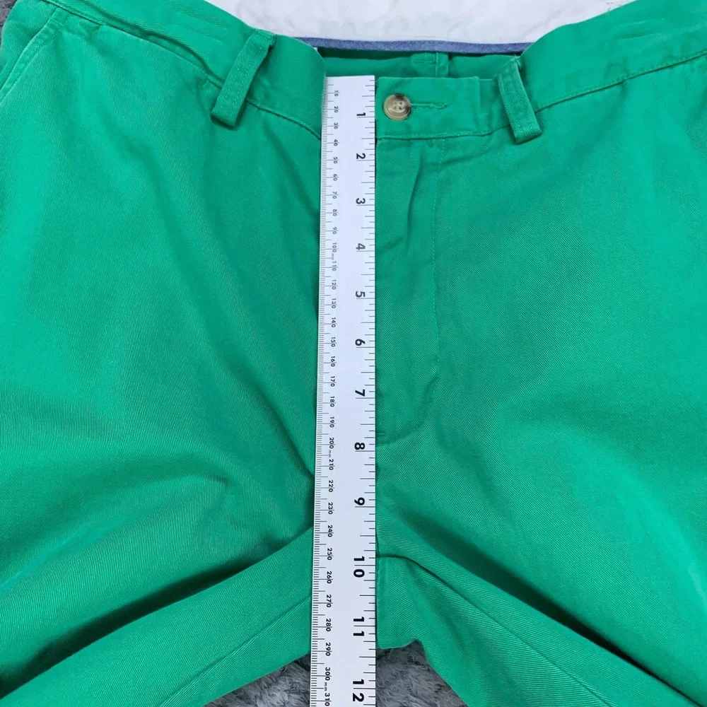 Polo Ralph Lauren Pants Mens 34x32 Green Classic Fit Cotton Chinos Flat Front